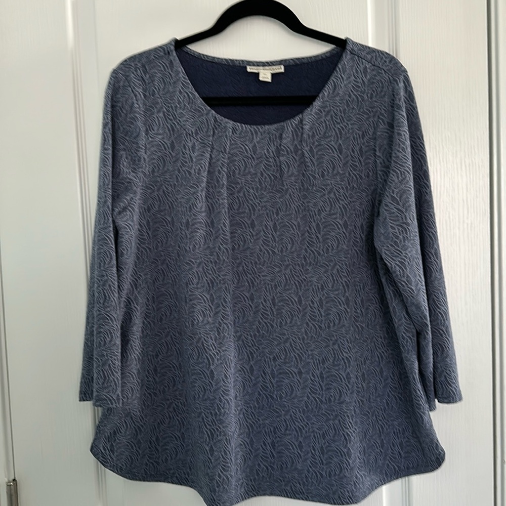 Dana Buchman - Jacquard Blue Botanical Sweater Tunic